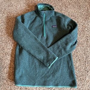 Patagonia quarter zip Better Sweater - green, size large